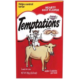 Whiskas Temptations Classic Treats for Cats Hearty Beef Flavor (Pack of 2)
