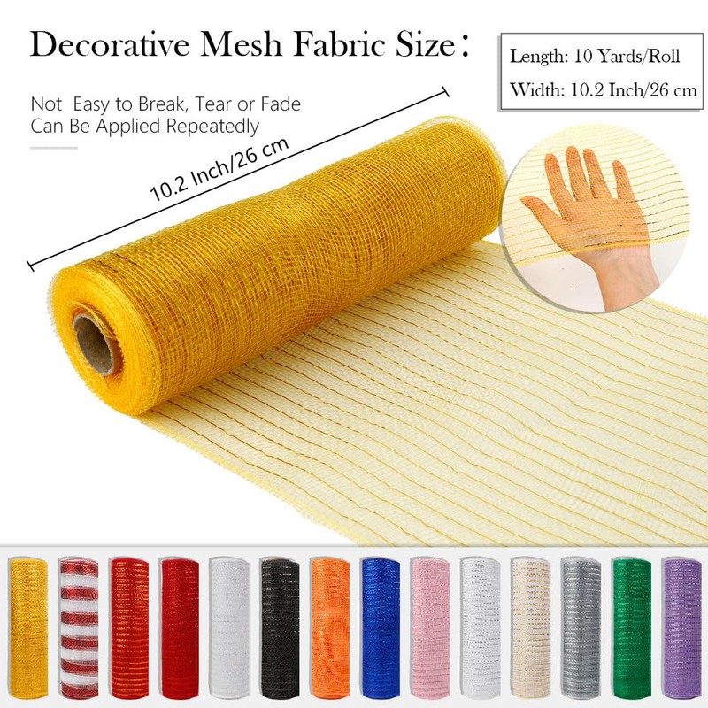 Christmas Mesh Ribbon,10 Inch x 30 Feet Spring Wreaths Mesh