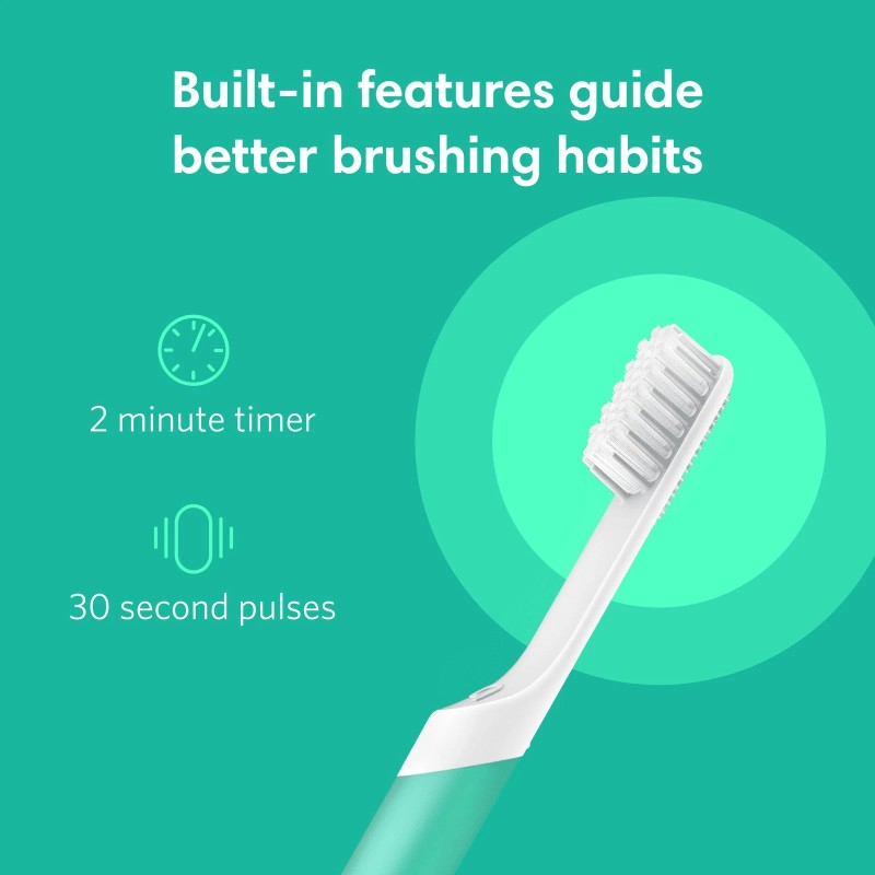 quip Electric Toothbrush, Built-In Timer + Travel Case, Magenta Plastic