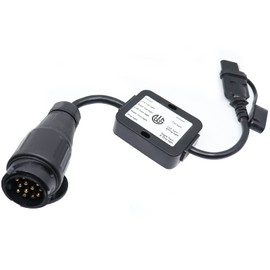 CARROFIX European Vehicle 13-Pin Round Connector to US 4-Way Flat Pin Plug Trailer Light Converter