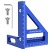 3D Multi-Angle Measuring Ruler,45/90 Degree Aluminum Alloy Woodworking Square Protractor,Ideal