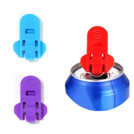 Manual Easy Can Opener, 3 Pack Colorful Soda Beer Can Opener & Beverage Can Cover Protector, Premium Plastic Shields Can Openers for Pop, Coke, Beer, Soda, Drink Aluminum Beverage