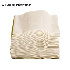 ZVG Pack of 80 Viscose Polishing Cloths 38 x 34 cm Cleaning Cloths White Solvent Resistant Absorbent Multitex Reusable Cloth Fleece Textile Character Precision Mechanics Electric Vehicle Painting Boat