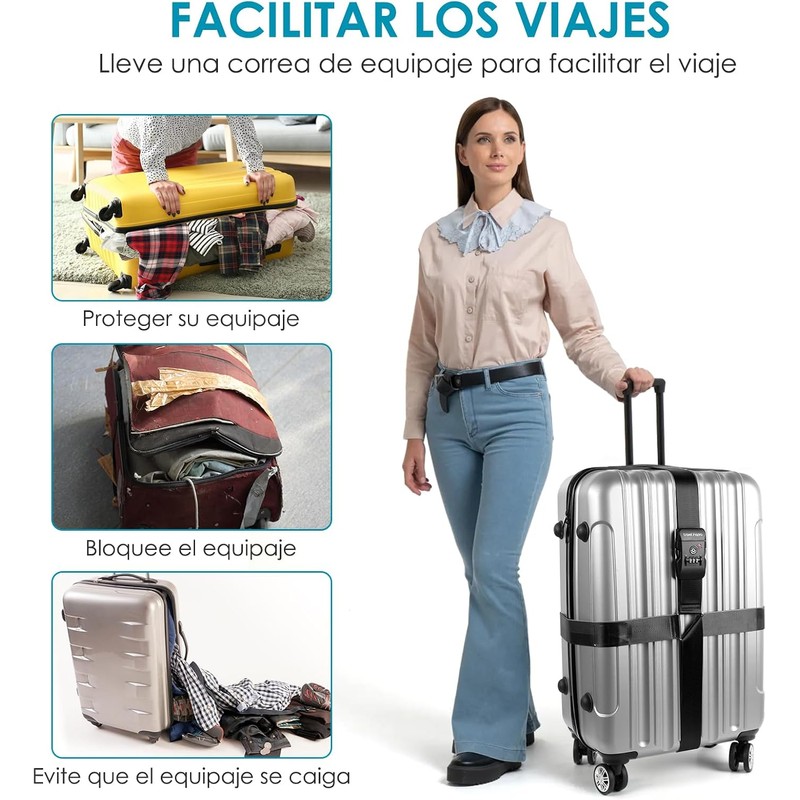 travel inspira Correa para Equipaje TSA con Candado de 3