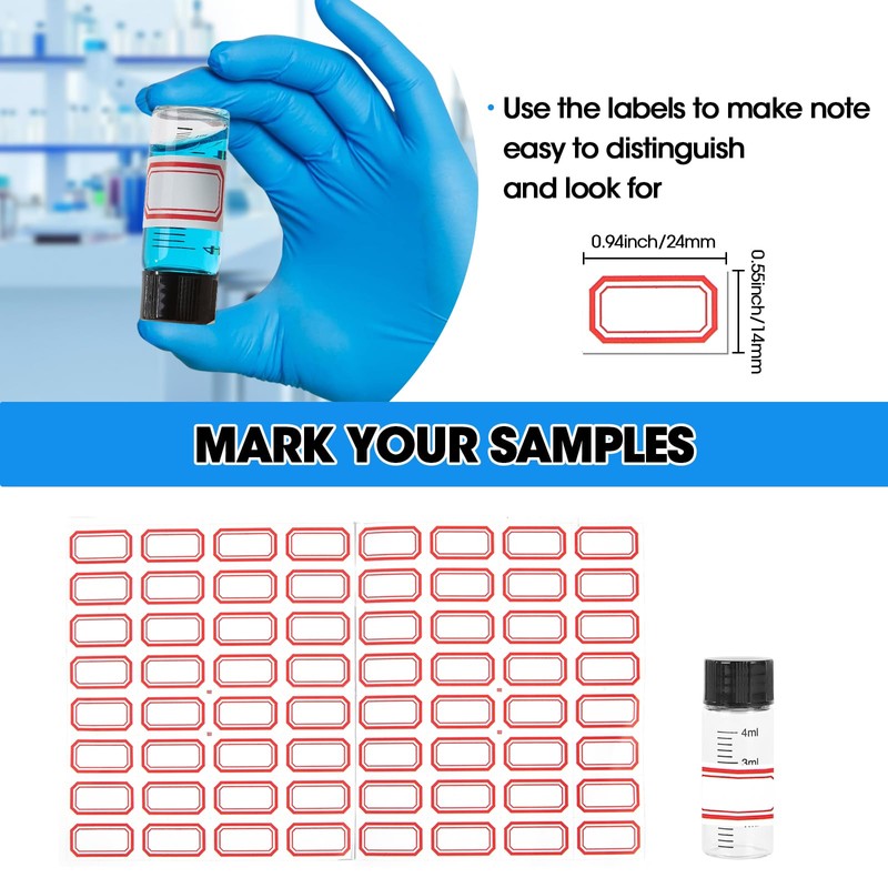 Cadbibe 4ml Clear Glass Graduated Vials with Screw Caps and