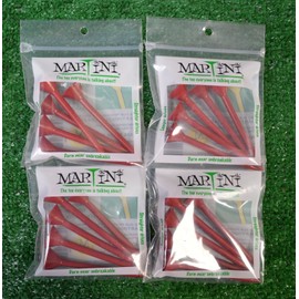 Martini 3 1/4" Red Color Golf Tees - 4 Packs