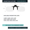 Phillips Safety Small Clear Magnifying Reading Glasses - Clip On