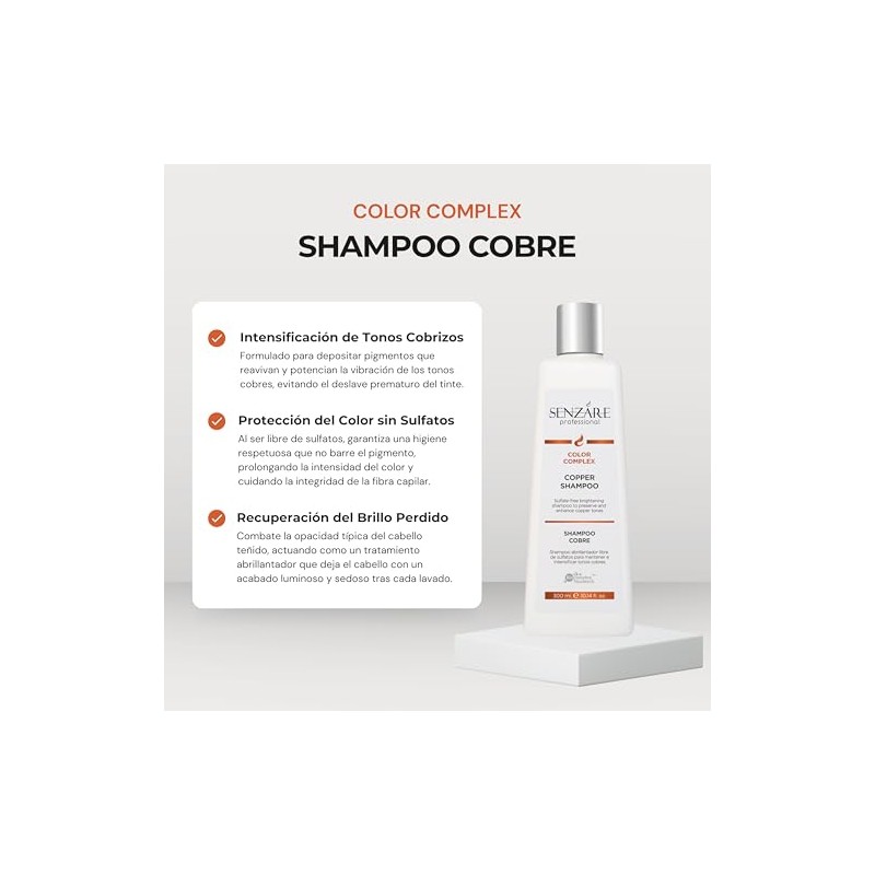 Senzáre Shampoo Copper Para Cabello Cobrizo