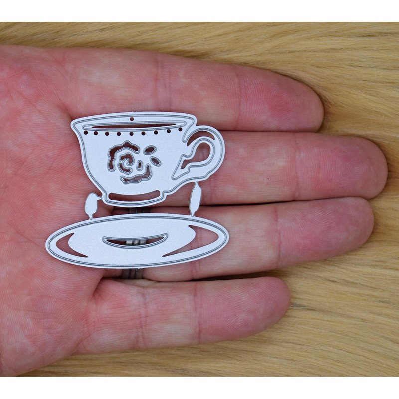 Tea Cup & Saucer Metal Cutting Dies, Stencil, Card Making,