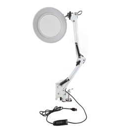 5X Magnifying Glass Clip On LED Tattoo Desk Lamp USB Beauty Nail Art Lamp (White)
