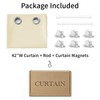 Vatge Door Curtain with Rod and Magnets, W42 x L80,