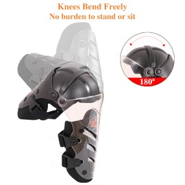 Motorcycle Knee Shin Guards, Crashproof Motocross Knee Pads Adult Dual Axis Pivoting Knee and Shin Thickened Impact Foam Protection for Racing (Black)