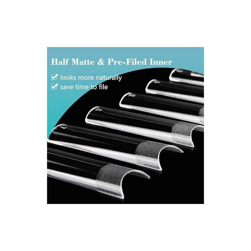 Flat No C Curve Clear Nail Tips for Acrylic Nails