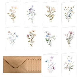 60PCS Blank Cards with Envelopes and Stickers, 4x6 Blank Greeting Cards, Beautiful Greeting Card, Elegant Floral Note Cards, Empty Stationary Set For All Occasions