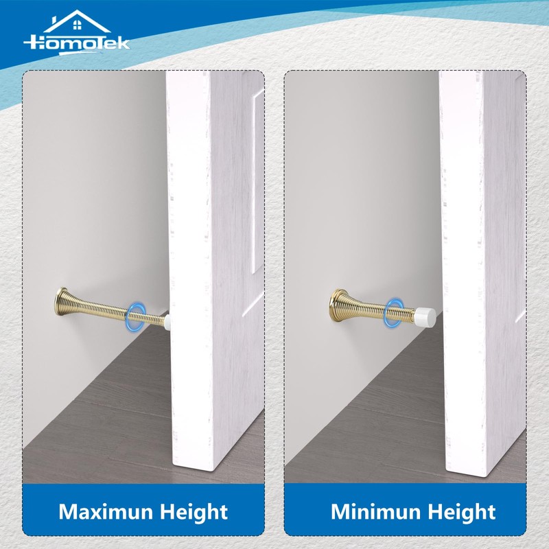 HOMOTEK 10 Pack Telescoping Spring Door Stoppers, Extended from 3-1/8