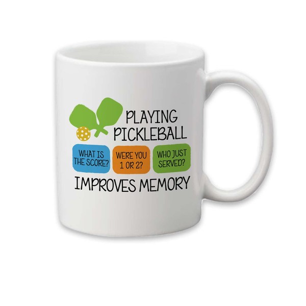 CANARY ROAD Pickleball Improves Memory Mug | Pickleball Accessories | Gift For Grandma | Gifts For Her | Mothers Day Gift | Unique Mom Gift | Gift for Pickleball Player | Pickleball Player Mug