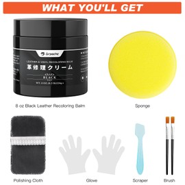 grpoche Leather Repair Kit, 200 g Leather Repair Cream, black
