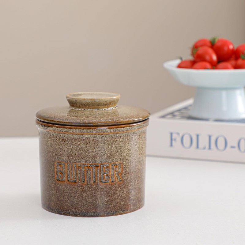 Weigeqi Butter Jar, French-Style Butter Dish with Lid, with Water