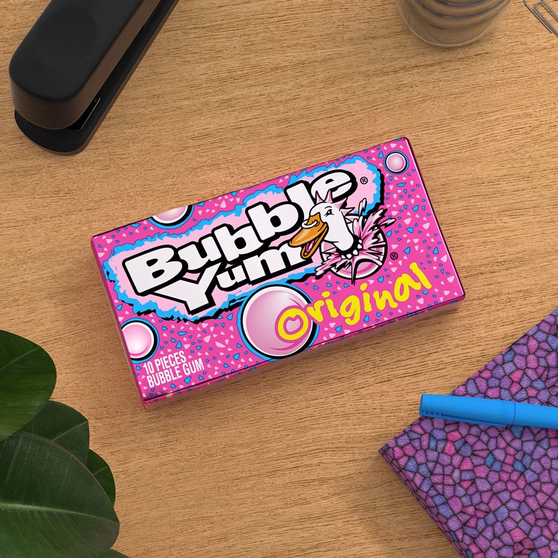 BUBBLE YUM Original Flavor Chewy, Bubble Gum Packs, 2.82 oz