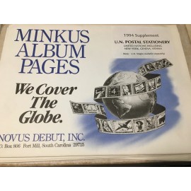 Minkus New Minkus United Nations Postal Stationary Stamp Album Supplement Pages- 1994