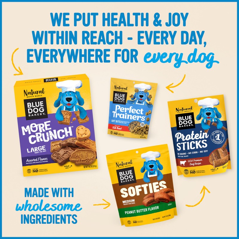 Blue Dog Bakery Natural Dog Treats, Doggie Paws, Peanut Butter