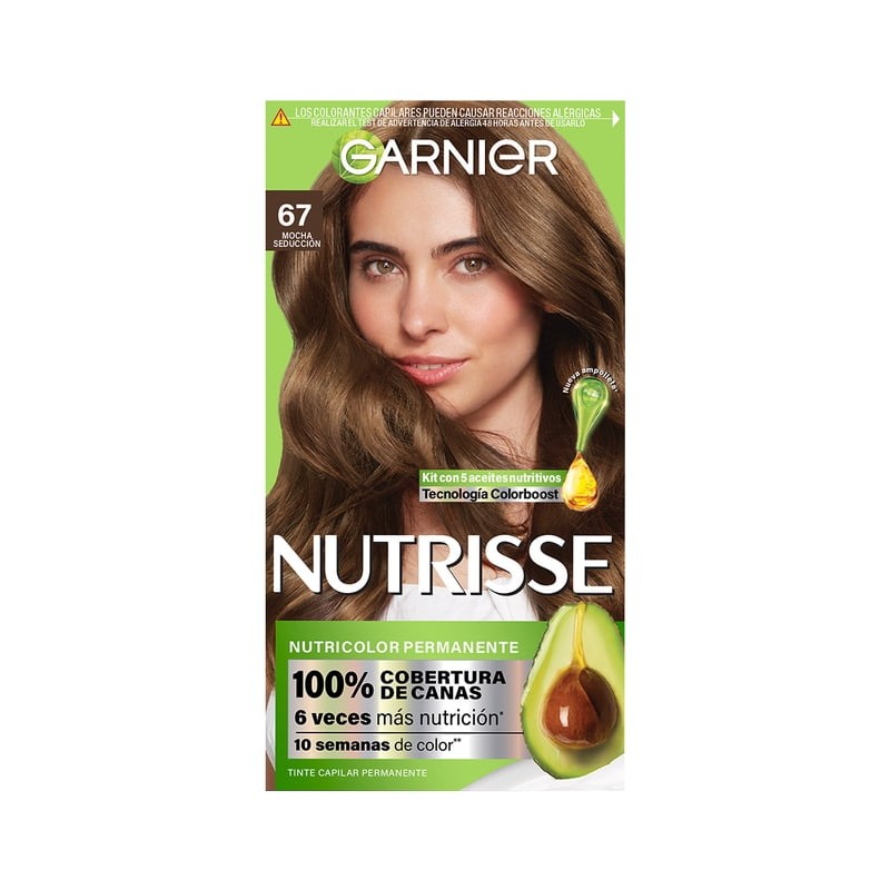 Tinte para cabello Garnier Nutrisse 7.777 café con leche