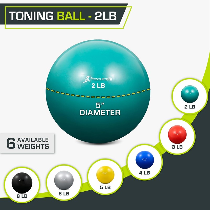 ProsourceFit Weighted Toning Exercise Balls for Pilates, Yoga, Strength Training