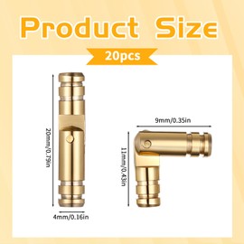 20Pcs Brass Barrel Hinge Hidden Invisible Concealed Hinges 20x4mm Hidden Barrel Hinge for Jewelry Box Cabinet Door Hinges Small Woodworking Projects