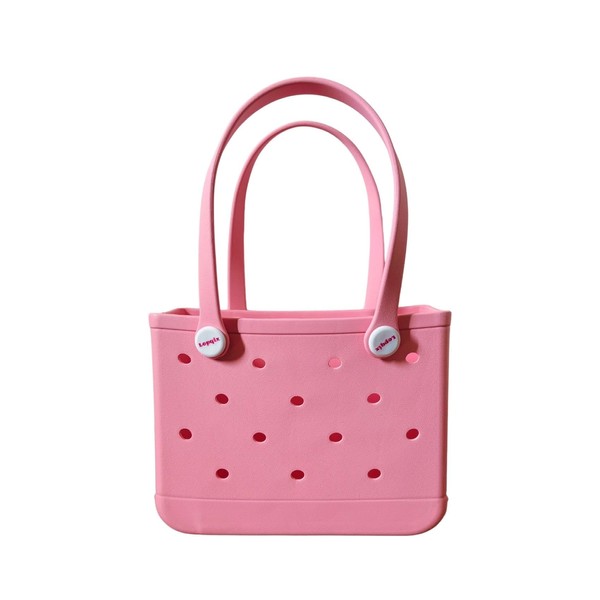 Small Rubber Beach Tote Bag, Open Top Portable Outdoor Travel