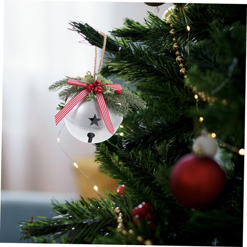 FUNOMOCYA Christmas Bells Large Iron Crafted Bells for Tree Decor
