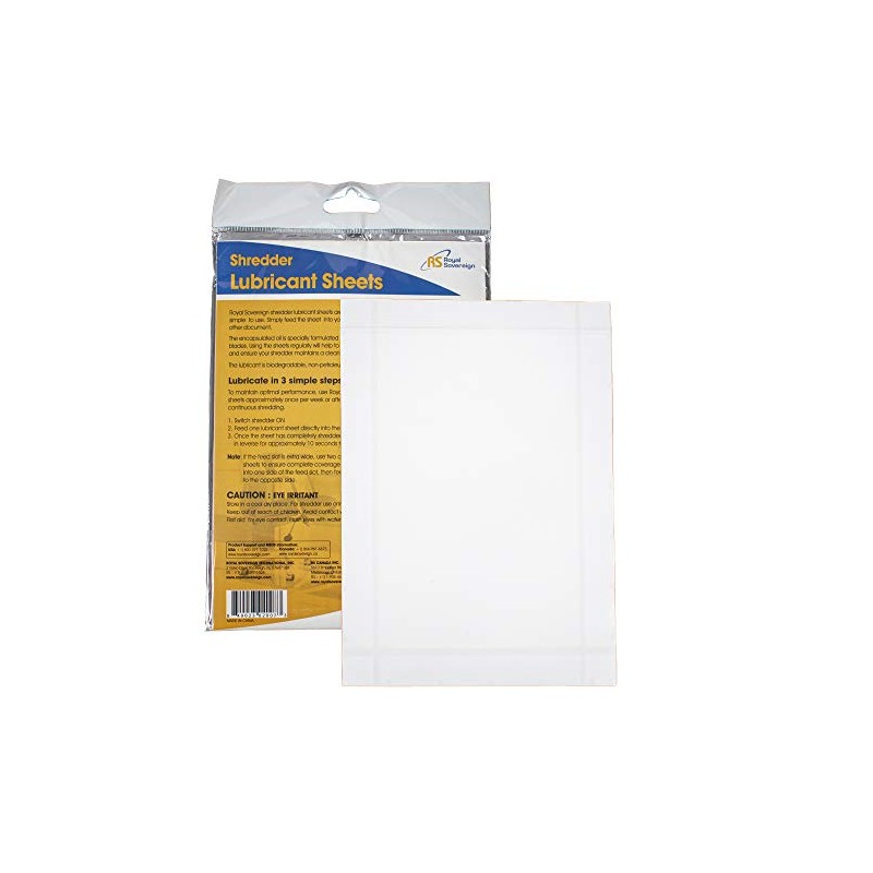 Royal Sovereign Shredder Lubricant Sheets, 10-Pack (RS-SLS)