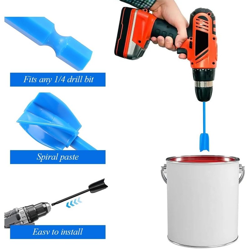 Resin Mixer Paddles, 4 Piece Set Paint Stirrers Drill Attachment,Reusable
