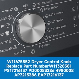 W11675852 for Maytag Dryer Knob Replacement, W11675852 Dryer Knob Replacement Parts for Maytag Dryer Timer Knob, Replaces W11328381 (PACK of 1)
