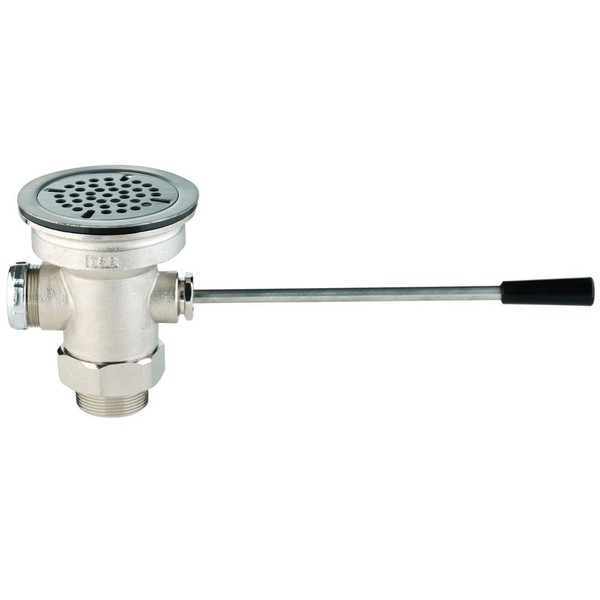 T&S Brass B-3970-XS Waste Drain Valve, Short Lever Handle, 3-1/2"