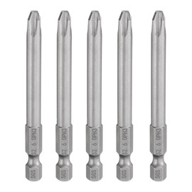 HARFINGTON 5pcs #3 Phillips Screwdriver Bit PH3 1/4" Hex Shank 3" (75mm) Long Magnetic S2 Steel Industrial Grade Screw Driver Bit Cross Head Electric Drill Bits 0.236" (6mm) Rod