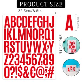 1400 Pcs 28 Sheets 2 Inch Letter and Number Stickers Self Adhesive Vinyl Waterproof Mailbox Numbers Stickers for Scrapbooking Crafts，Mailbox,Window,lockers, Home,Craft, Arts, DIY (Red)