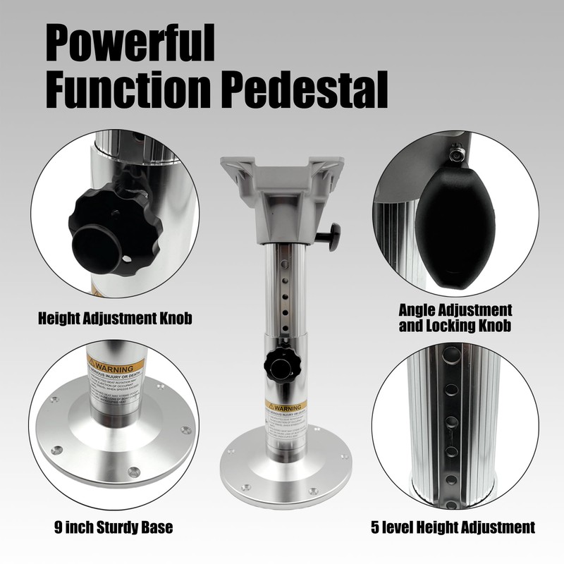 Hotkesa Boat accessories New Aluminum Adjustable Boat Seat Pedestal Smooth
