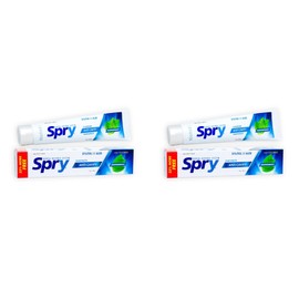 Spry Xylitol Toothpaste 5oz, Fluoride Toothpaste Adult and Kids, Teeth Whitening Toothpaste with Xylitol, Natural Breath Freshening, Mouth Moisturizing Ingredients, Peppermint (Pack of 2) | Spry