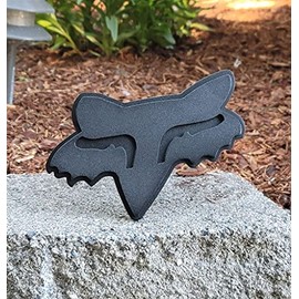 Hitches and Things Fox Logo Hitch Cover (Numerous Color Schemes) (Receiver/Back: Black / Front Logo: Black),6.75inx6in