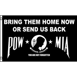 3x5 POW-MIA (Home) Flag Lot of 2 Flags Super Polyester Nylon Flag 3'x5' House Banner 90cm x 150cm Grommets Double Stitched Premium Quality Indoor Outdoor Pole Pennant (New)