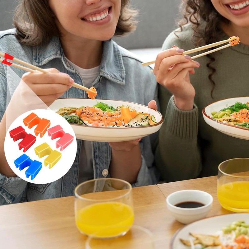 5 Pieces Reusable Chopsticks Helpers , Training Chopsticks Hinges Connector