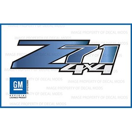 Decal Mods Z71 4x4 Decals Stickers Gradient fits Chevy Silverado/GMC Sierra Blue - GRBLU (2007-2013) Bed Side 1500 2500 HD (Set of 2)