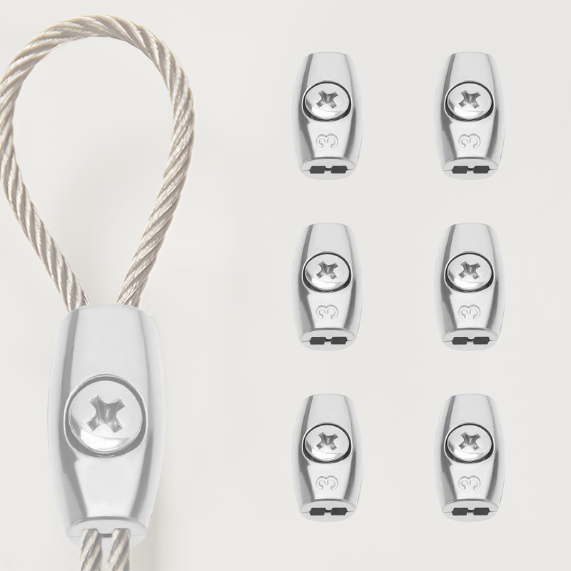 LT Easiyl 20pcs Wire Rope Clips Galvanised Steel Egg Shape