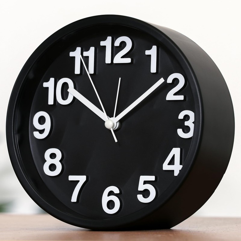 Fuji Boeki 99230 Table Clock, Black, Diameter 5.3 inches (13.4
