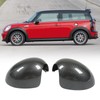 2 Pcs Door Side Rearview Mirror Cover Cap Carbon Fiber