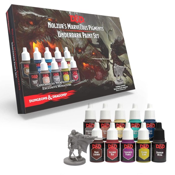 The Army Painter Dungeons and Dragons Nolzur’s Marvelous Pigments Underdark Paint Set, 10 Acrylic Paints Roleplaying, Boardgames, Wargames Miniature Model Painting