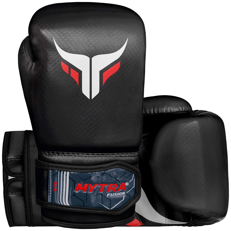 Mytra Fusion Kids Boxing Gloves Carbon AL2 (Black, 4 oz)