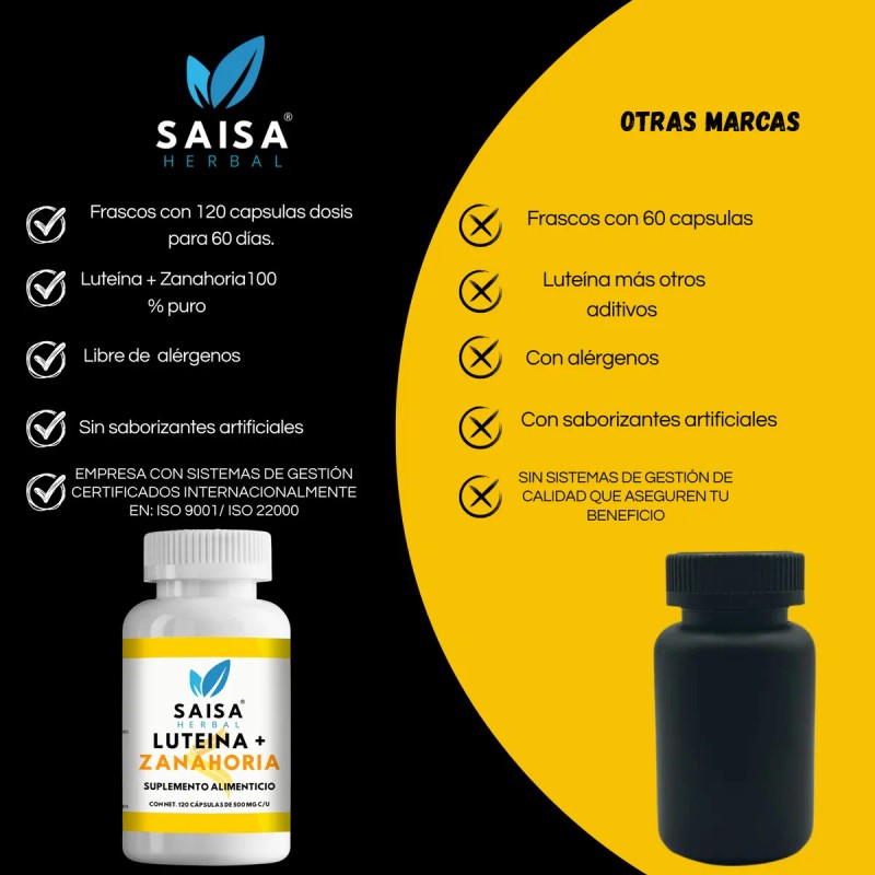 Lutena con Zanahoria Suplemento Alimenticio para la Salud Visual Antioxidante