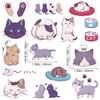 OIIKI 225 PCS Cat Scrapbook Stickers, Mini Size Laptop Stickers