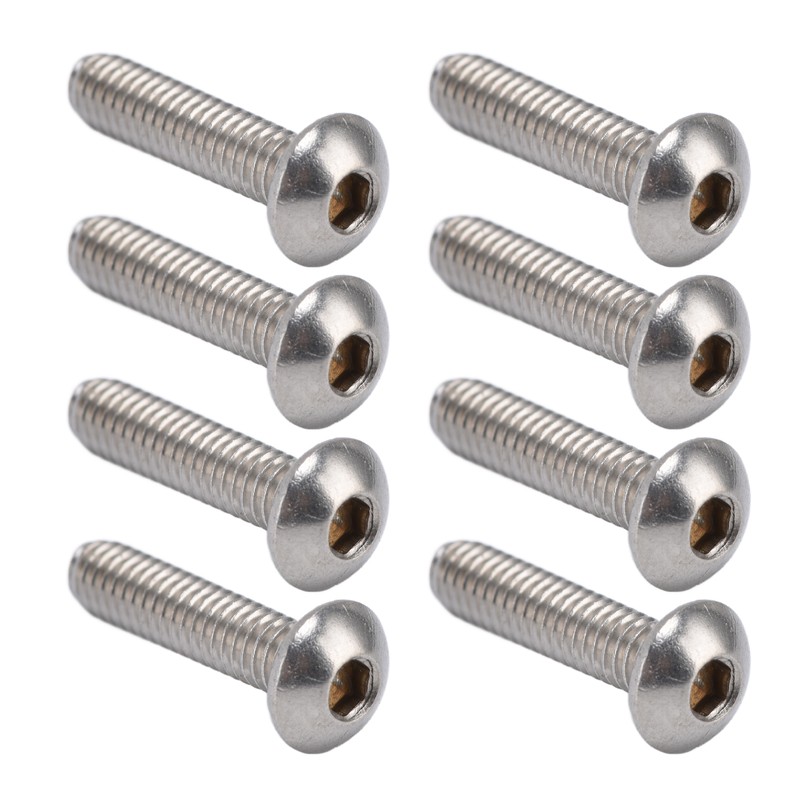 100Pcs Button Head Socket Caps Screws M4 Galvanized Steel for